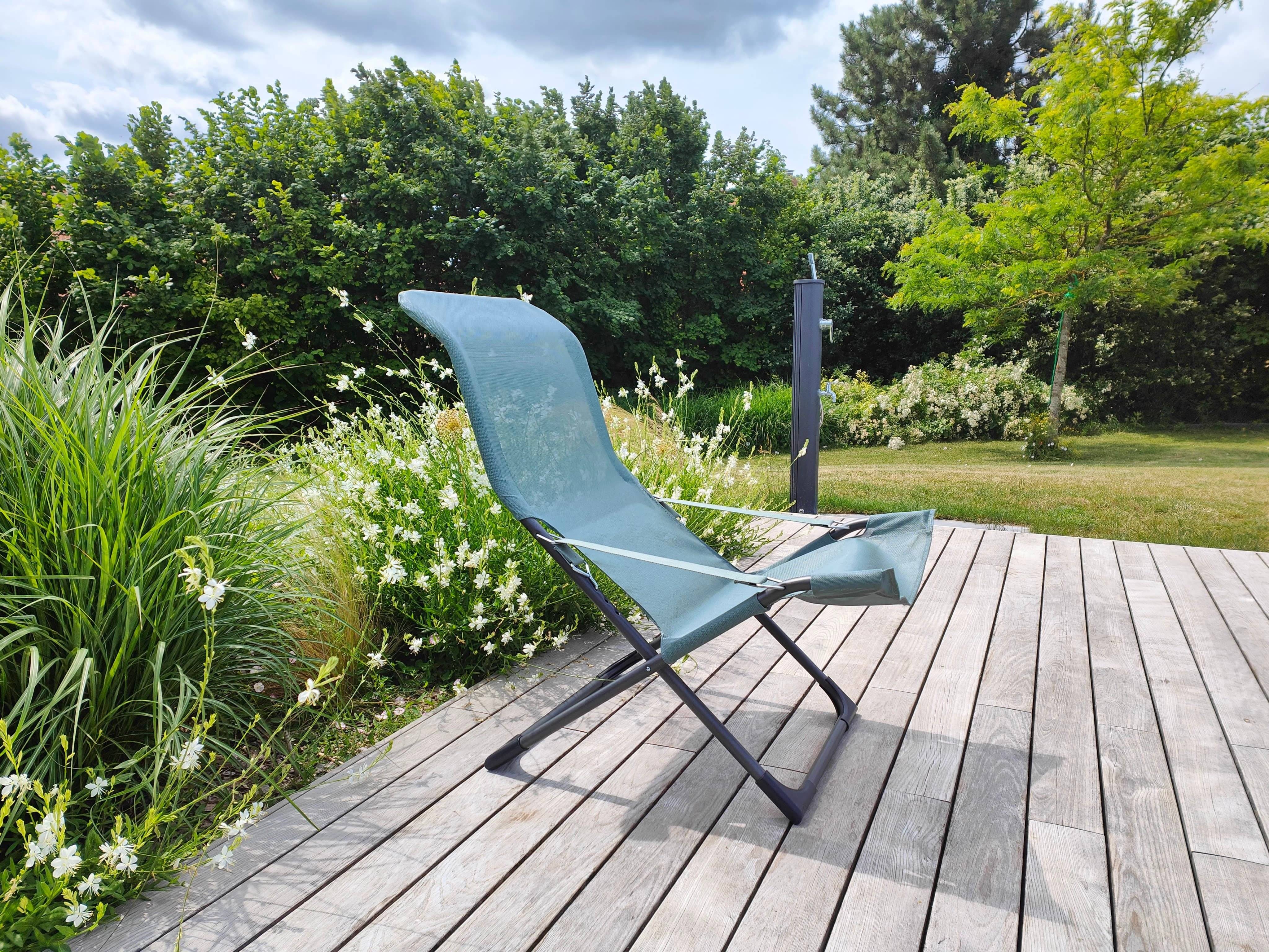 Fiam - Fauteuil FIESTA Aluminium ANTHRACITE Texfil VERT SAUGE 84/98x61x88/105 cm FIAM - Imagen 5