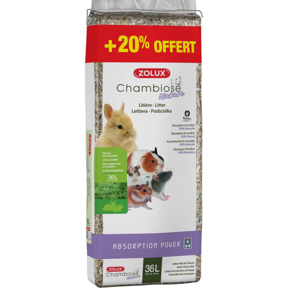 Zolux - zolux - Litière Chambiose nature  30L + 20 % soit 36 L  pour rongeur - Imagen 1