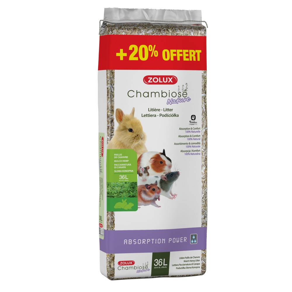 Zolux - zolux - Litière Chambiose nature  30L + 20 % soit 36 L  pour rongeur - Imagen 2