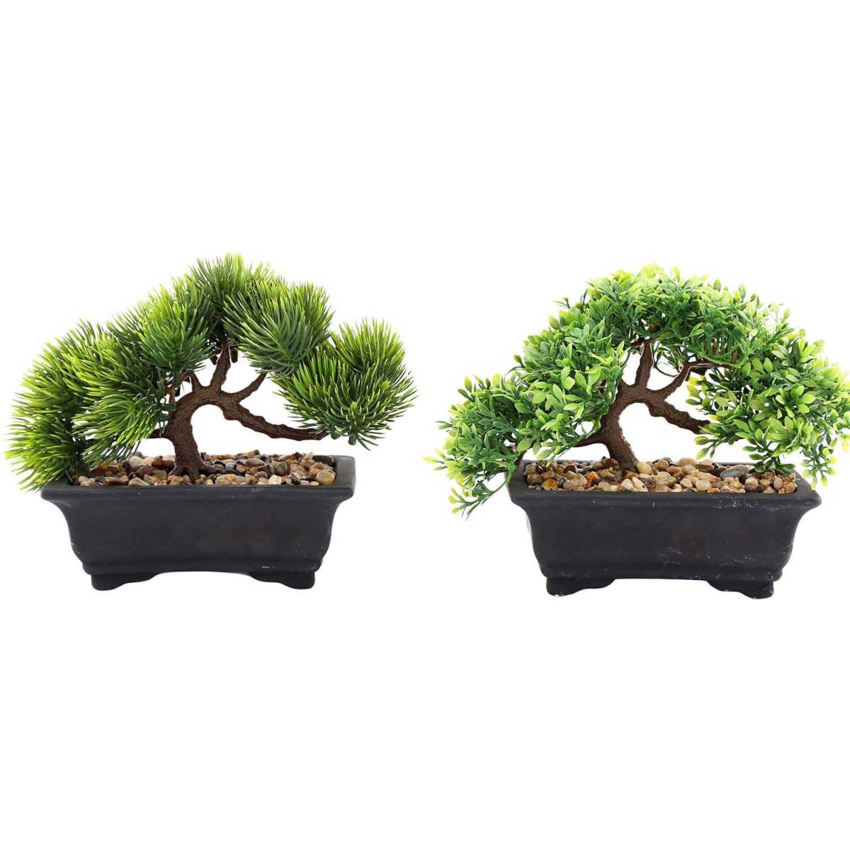 Sil - Bonsaï artificiel 20 x 15 cm (Lot de 2) Sil
