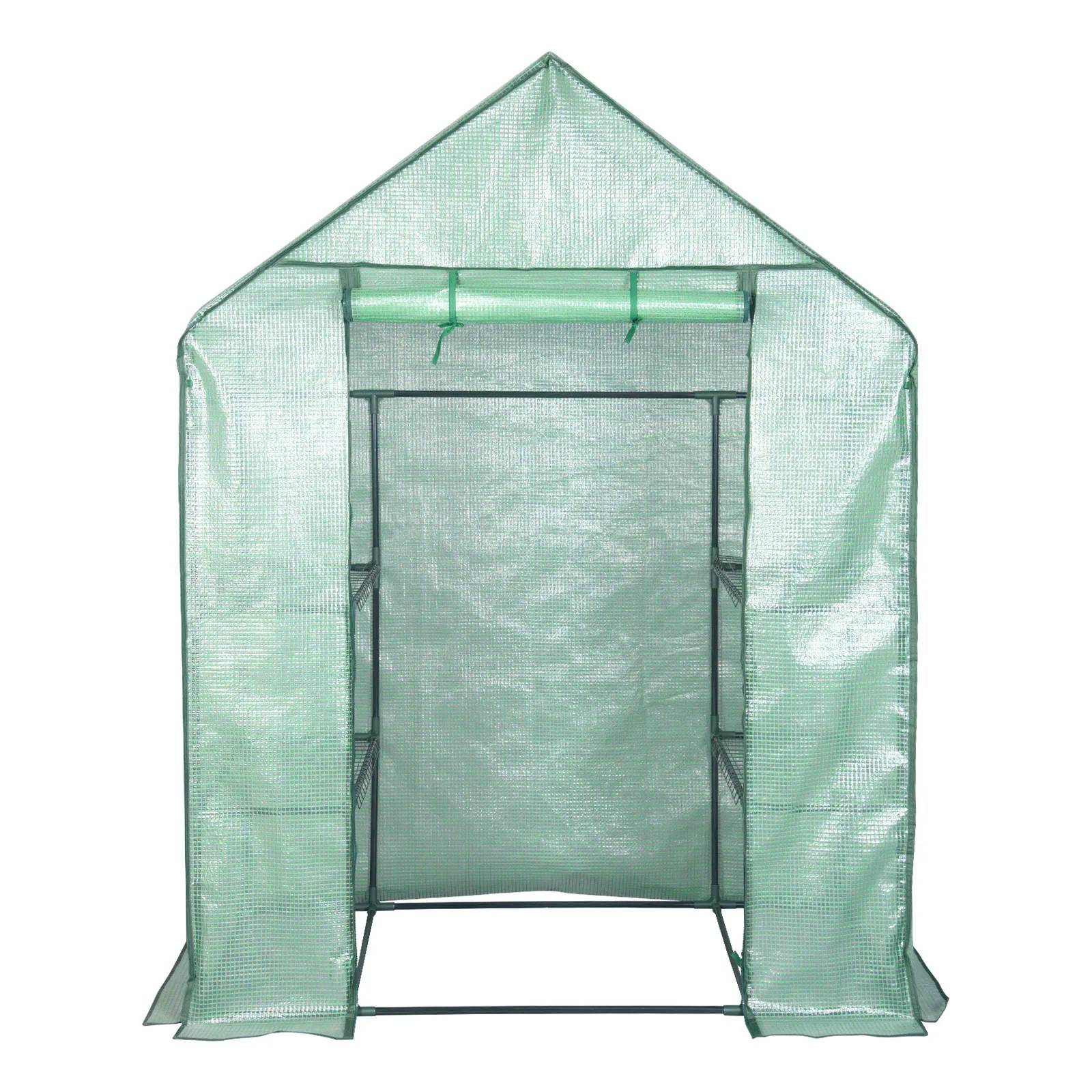 Serre à tomates PE et acier pour potager protection intempéries et UV 143x215x195cm verte - ComfortXL Outdoor Living - Image 6