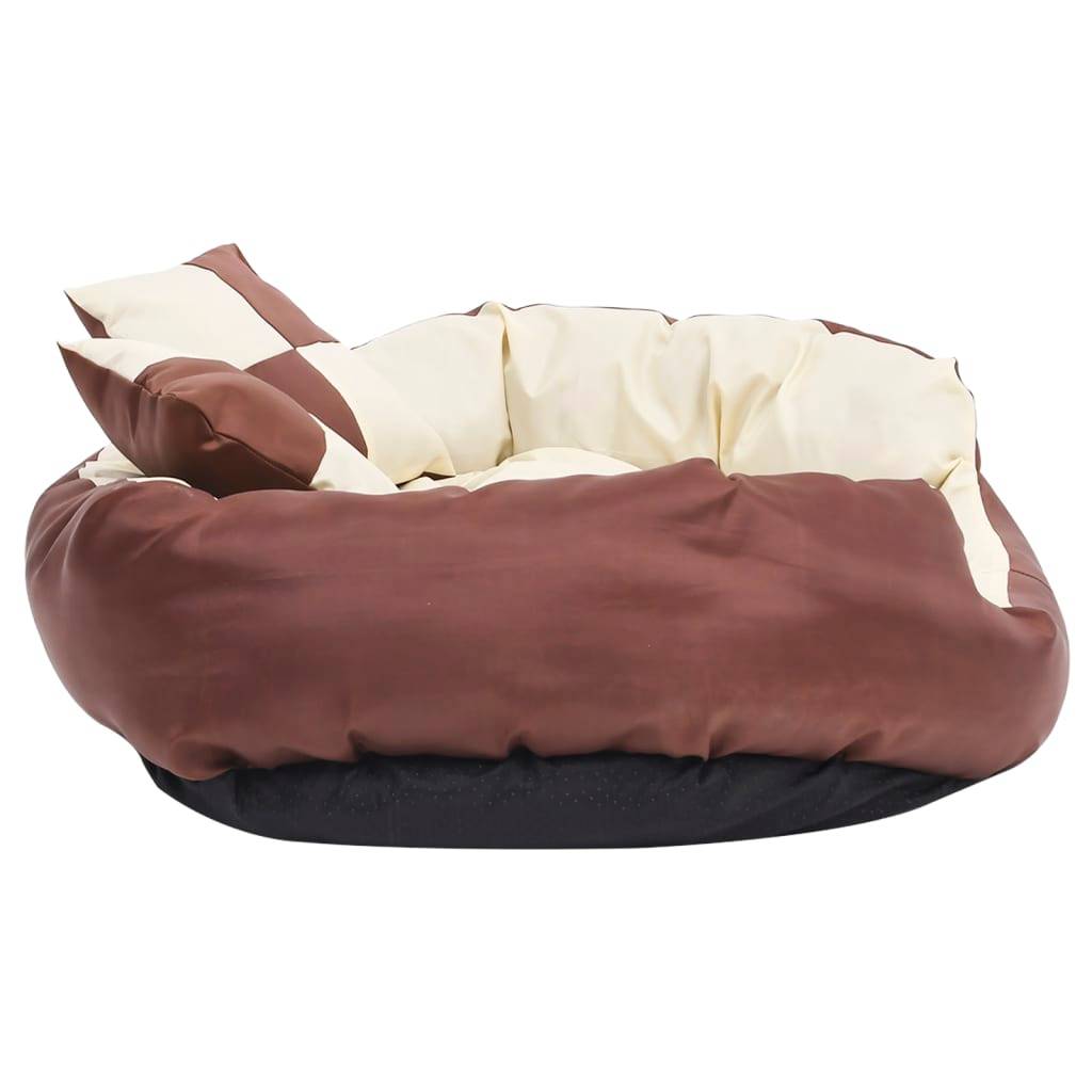 Vidaxl - Coussin réversible lavable de chien Marron et crème 85x70x20 cm vidaXL 171212 - Imagen 5