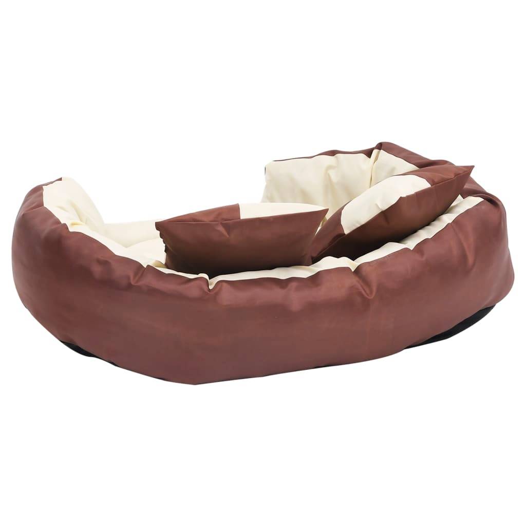 Vidaxl - Coussin réversible lavable de chien Marron et crème 85x70x20 cm vidaXL 171212 - Imagen 6