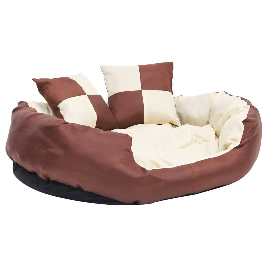 Vidaxl - Coussin réversible lavable de chien Marron et crème 85x70x20 cm vidaXL 171212 - Imagen 7
