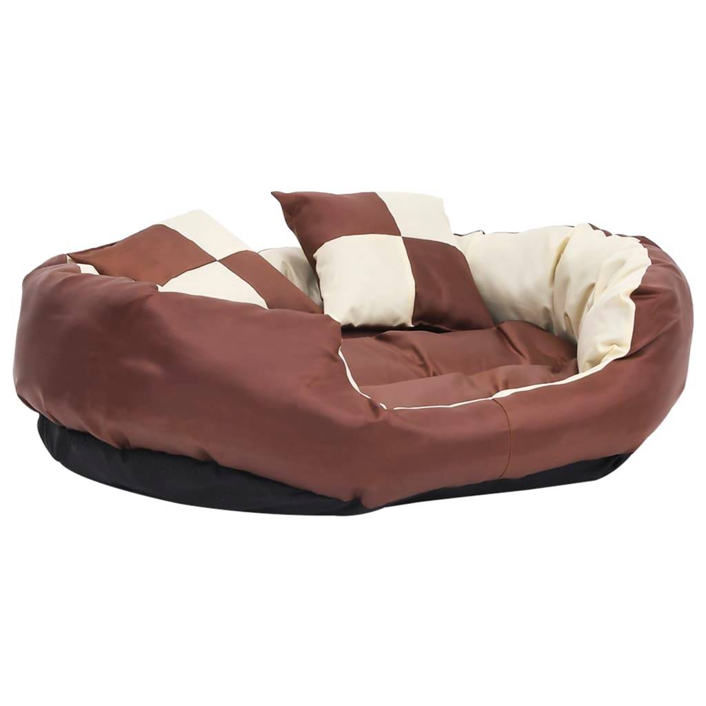 Vidaxl - Coussin réversible lavable de chien Marron et crème 85x70x20 cm vidaXL 171212 - Imagen 2