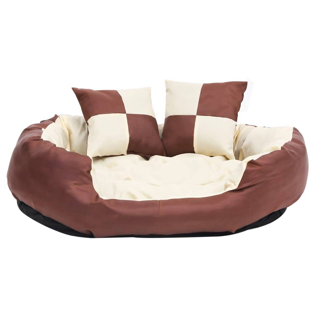 Vidaxl - Coussin réversible lavable de chien Marron et crème 85x70x20 cm vidaXL 171212 - Imagen 9