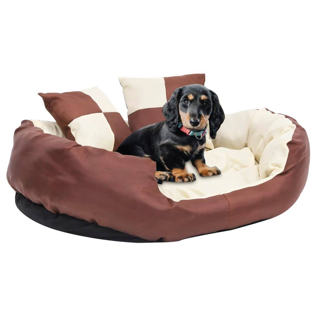 Vidaxl - Coussin réversible lavable de chien Marron et crème 85x70x20 cm vidaXL 171212 - Imagen 1