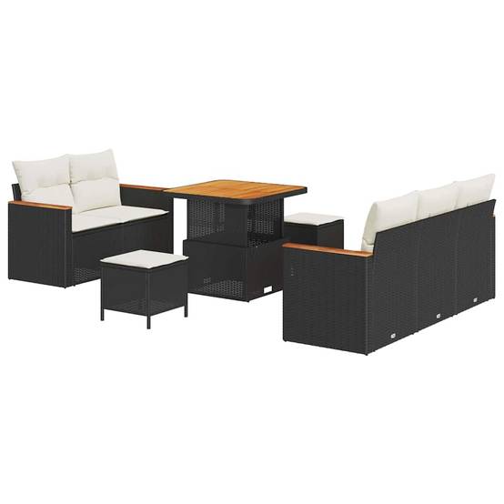 Ensemble Détente Noir Résine & Acacia – Salon Bas de Jardin Modulaire avec Coffres – ComfortXL Outdoor Living - Image 2