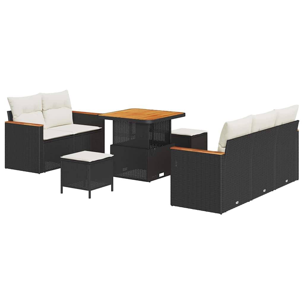 Ensemble Détente Noir Résine & Acacia – Salon Bas de Jardin Modulaire avec Coffres – ComfortXL Outdoor Living - Image 2