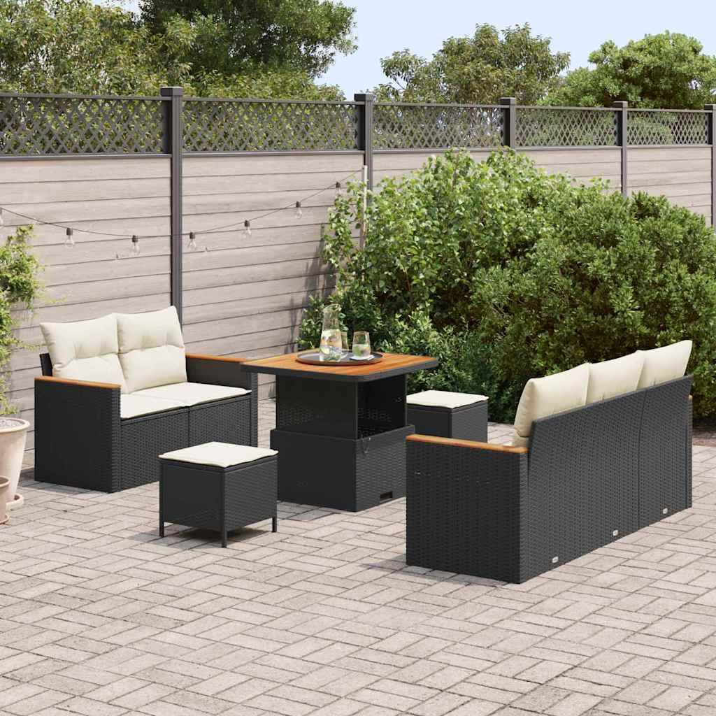 Ensemble Détente Noir Résine & Acacia – Salon Bas de Jardin Modulaire avec Coffres – ComfortXL Outdoor Living - Image 3