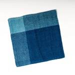 0 - Face washer Laotien - 100% Coton - tissé et teinté à la main - Bleu & bleu - Image 1