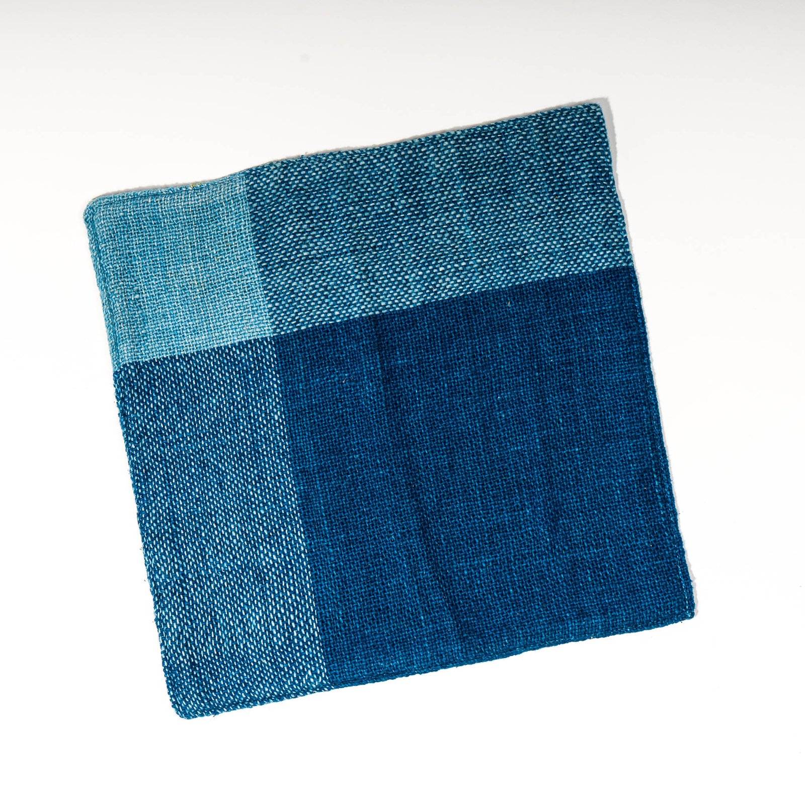 0 - Face washer Laotien - 100% Coton - tissé et teinté à la main - Bleu & bleu - Image 2