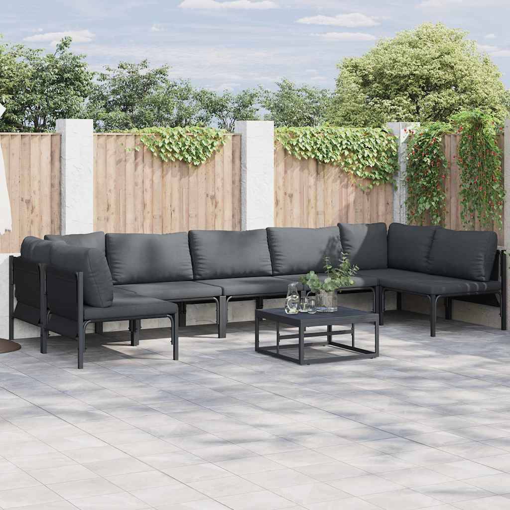 Salon de Jardin Confortable 8 Pièces en Acier Modulable Pour Patio Anthracite – ComfortXL Outdoor Living