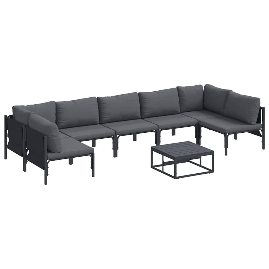 Salon de Jardin Confortable 8 Pièces en Acier Modulable Pour Patio Anthracite – ComfortXL Outdoor Living - Image 2
