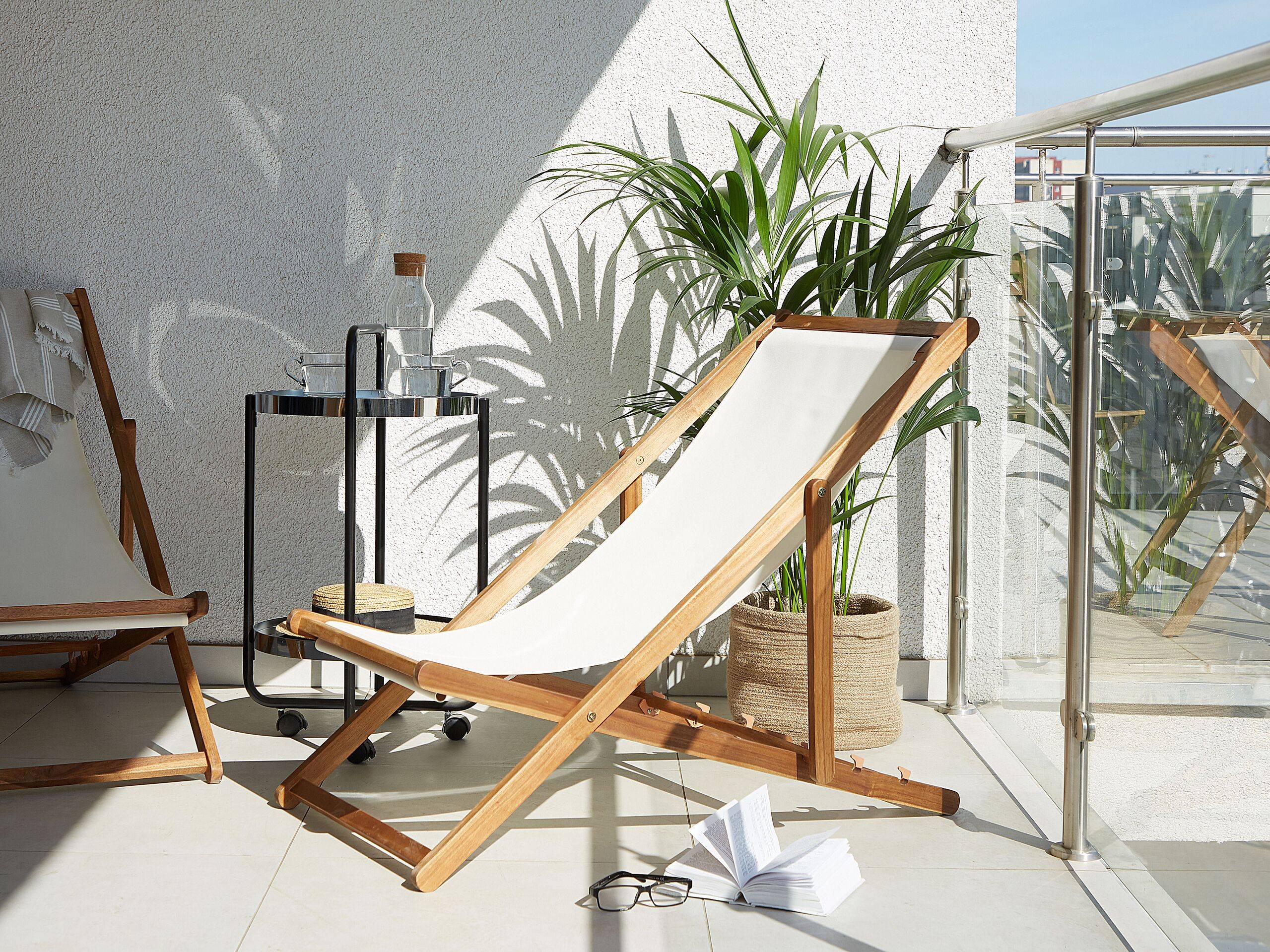 Beliani - Chaise longue Tissu Marron clair ANZIO - Beliani - Imagen 1