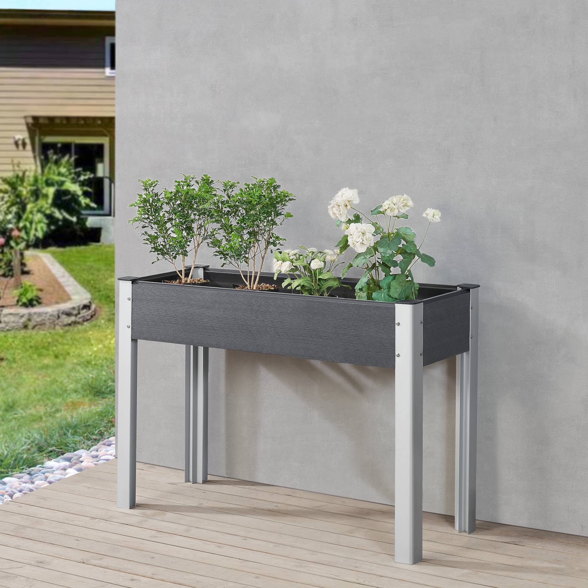 [en.casa] - Potager surélevé Beverwijk à fond grillagé 100 x 40 x 75 cm gris foncé [en.casa] - Imagen 2