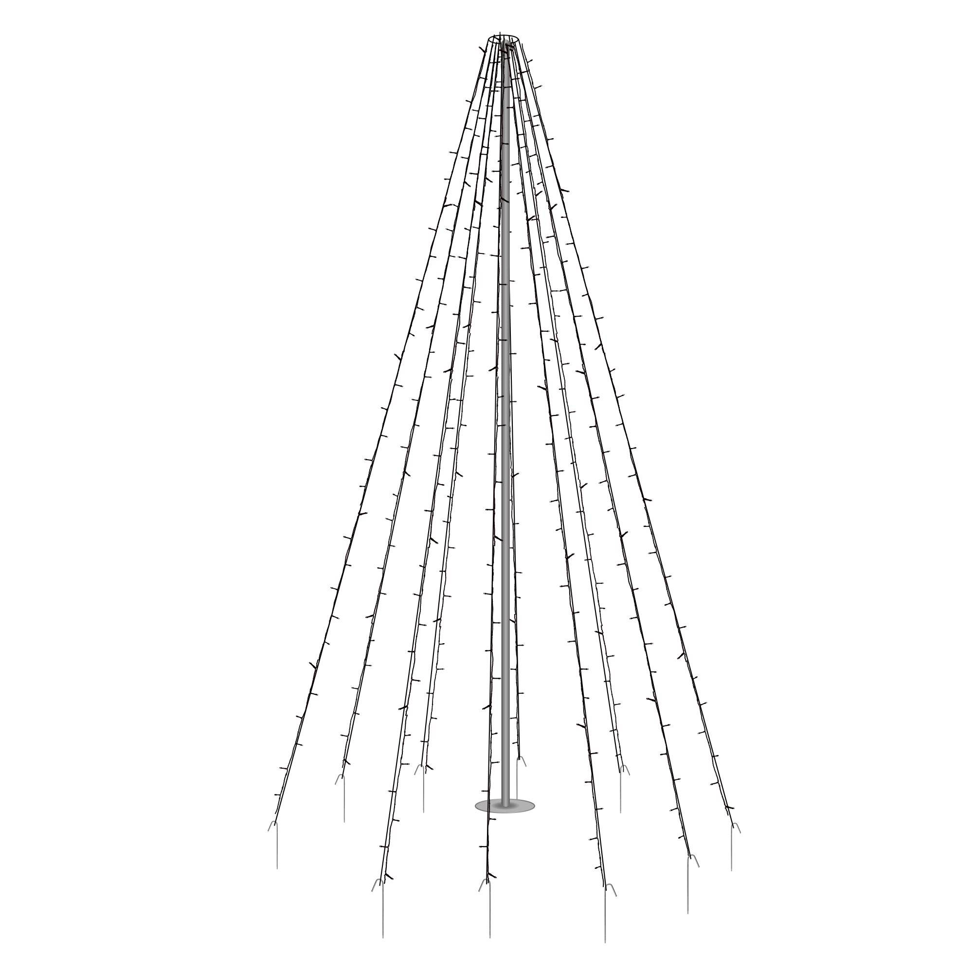Ecd-Germany - Chaîne lumineuse de Noël pour mât drapeau guirlandes de lumières 8m à LED IP-44 - Imagen 7