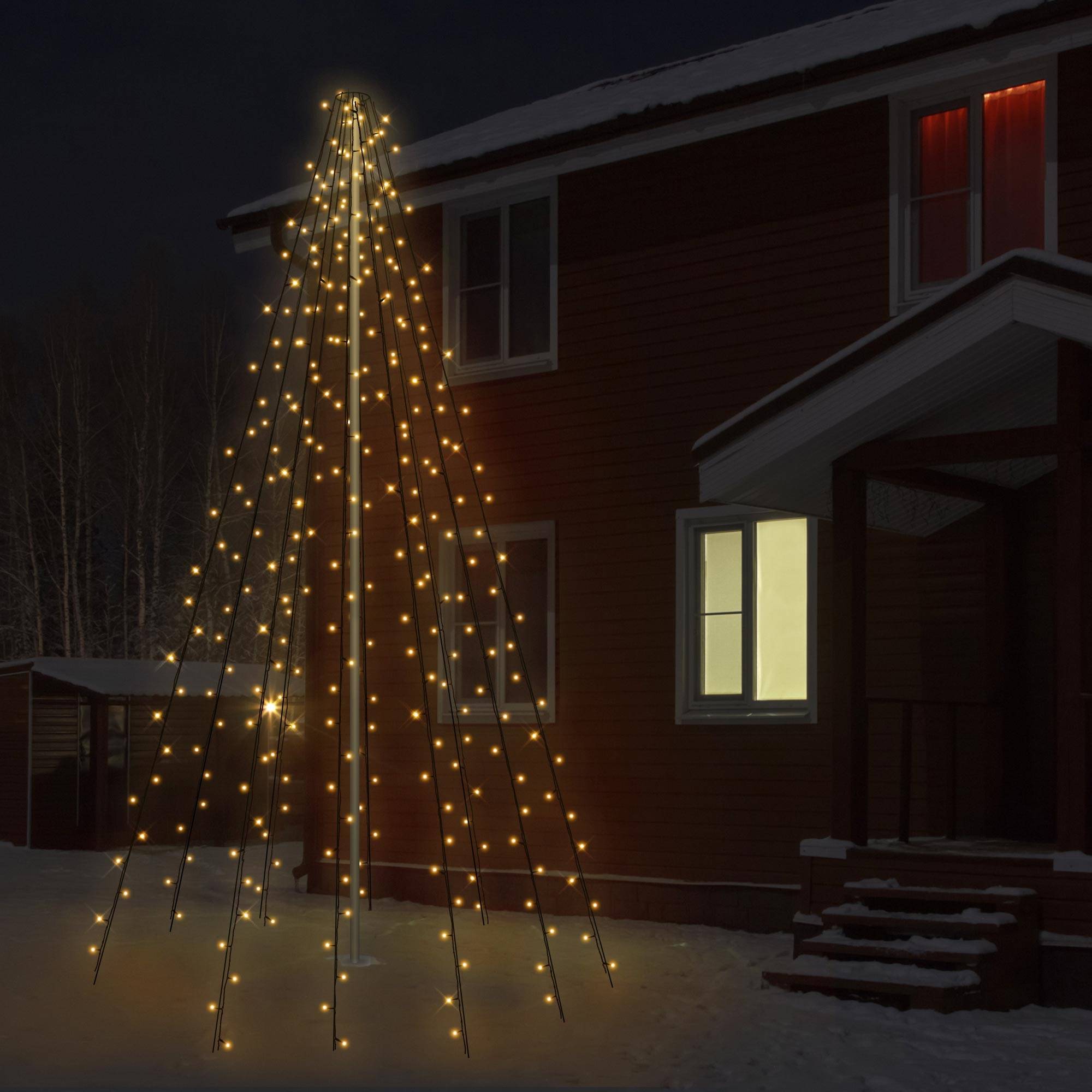 Ecd-Germany - Chaîne lumineuse de Noël pour mât drapeau guirlandes de lumières 8m à LED IP-44 - Imagen 1