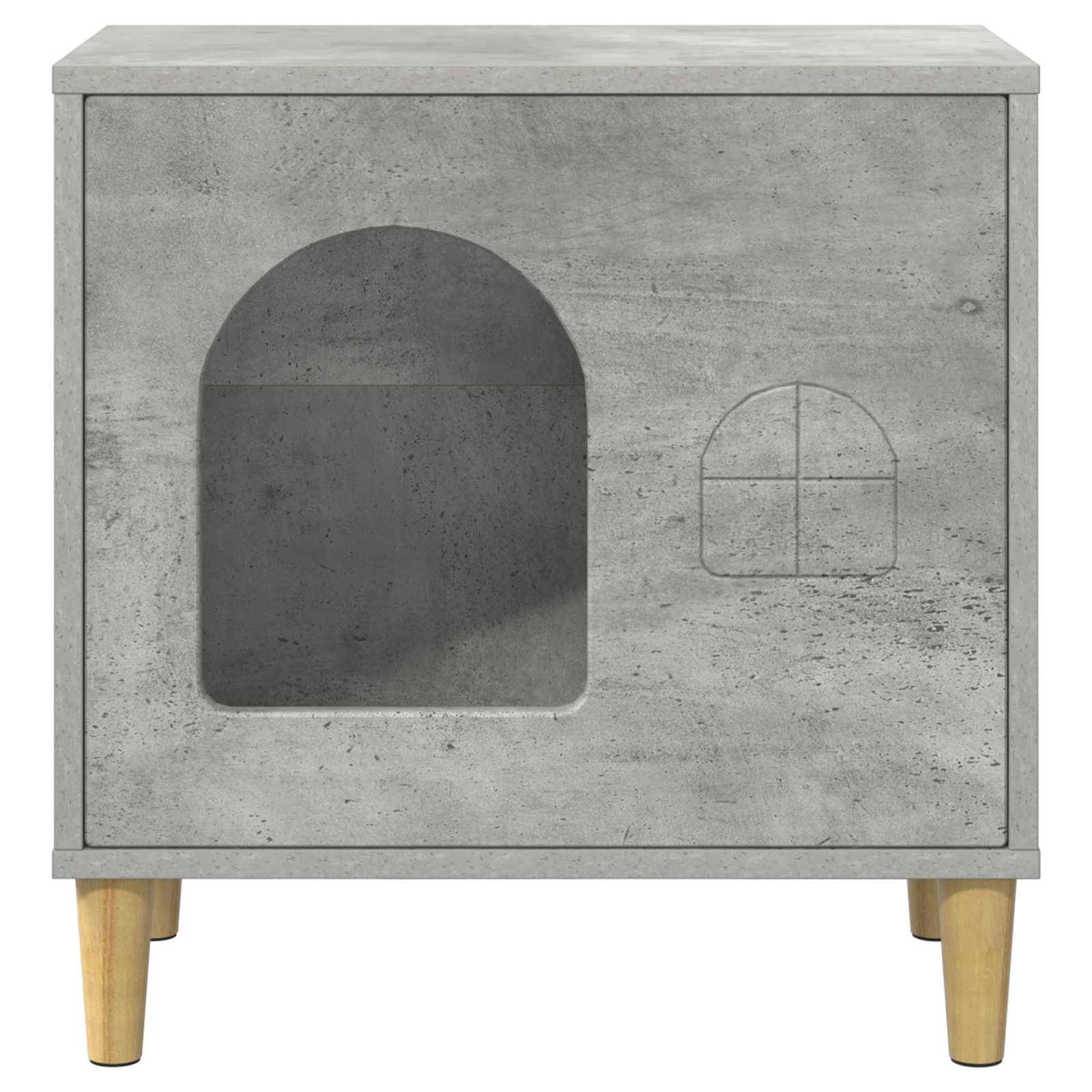 Abri Chat Intérieur Effet Béton Gris 52cm pour Chat Industriel Solide - ComfortXL Outdoor Living - Image 5