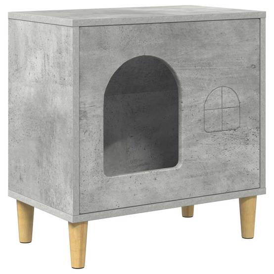 Abri Chat Intérieur Effet Béton Gris 52cm pour Chat Industriel Solide - ComfortXL Outdoor Living - Image 2