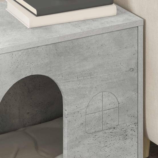 Abri Chat Intérieur Effet Béton Gris 52cm pour Chat Industriel Solide - ComfortXL Outdoor Living - Image 4