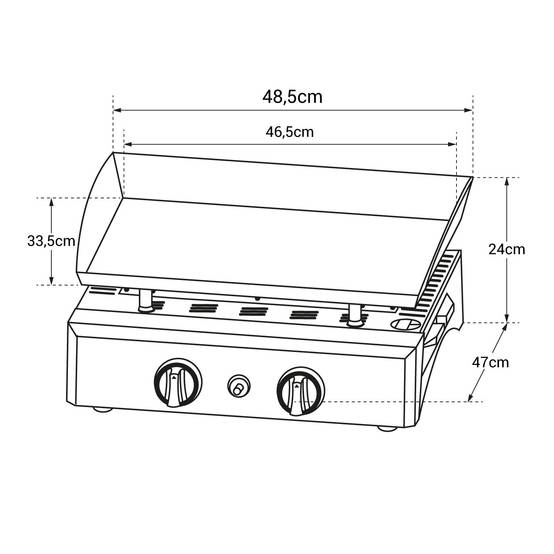 Plancha au gaz MALA - 2 brûleurs 5kW - HAPPY GARDEN - Imagen 5