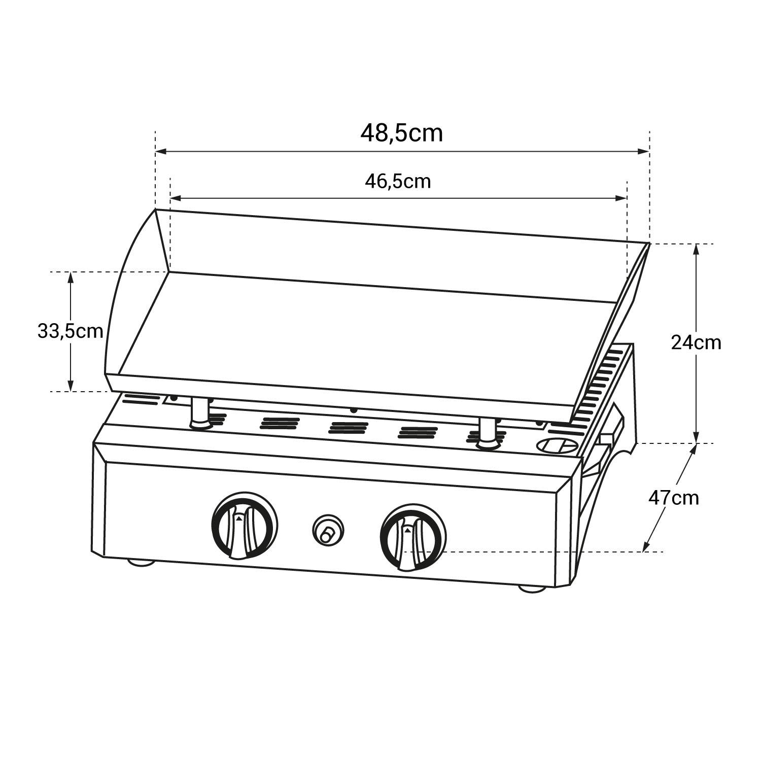 Plancha au gaz MALA - 2 brûleurs 5kW - HAPPY GARDEN - Imagen 5