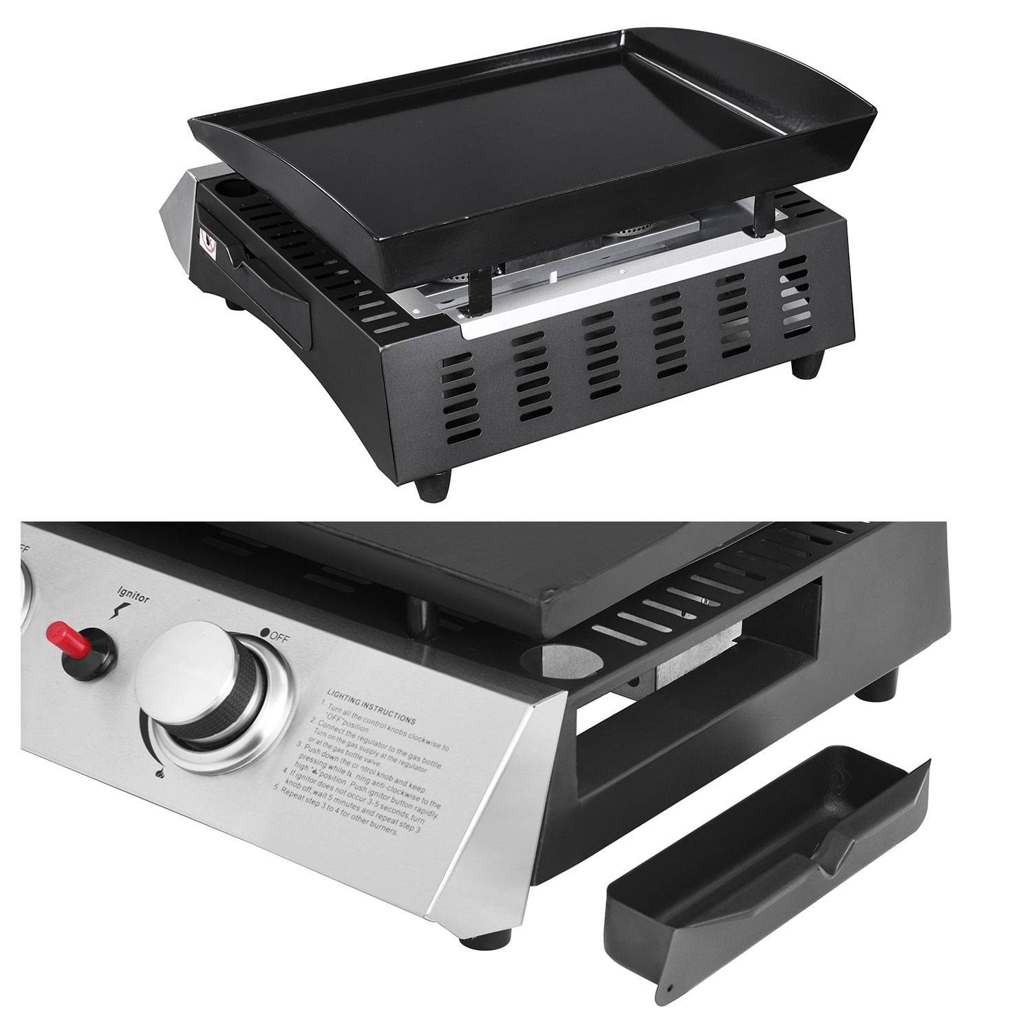 Plancha au gaz MALA - 2 brûleurs 5kW - HAPPY GARDEN - Imagen 3