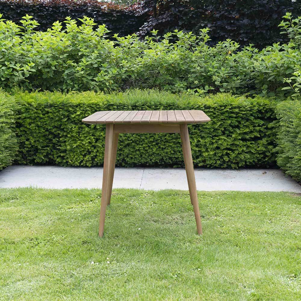 Wilsa Garden - Table de jardin carrée 2/4p en teck massif NAPLES - Image 1