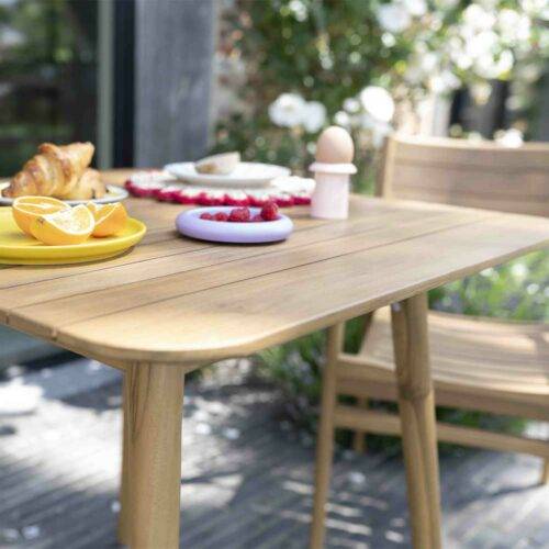 Wilsa Garden - Table de jardin carrée 2/4p en teck massif NAPLES - Image 4