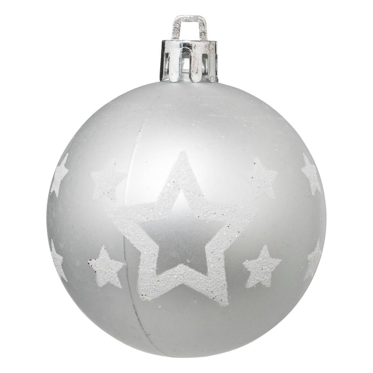 Fééric Lights & Christmas - Boules de Noël "Colorama de Noël" lot de 25 en plastique D6cm argent blanc - Atmosphera Créateur d'intérieur - Imagen 2