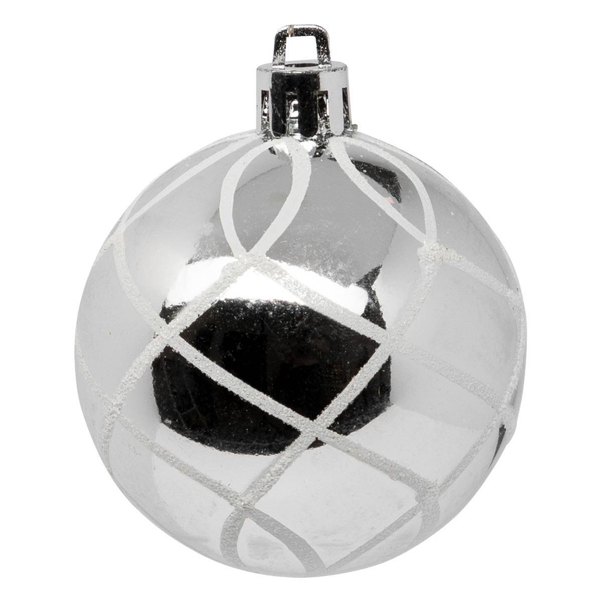 Fééric Lights & Christmas - Boules de Noël "Colorama de Noël" lot de 25 en plastique D6cm argent blanc - Atmosphera Créateur d'intérieur - Imagen 5