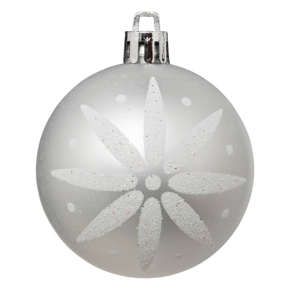 Fééric Lights & Christmas - Boules de Noël "Colorama de Noël" lot de 25 en plastique D6cm argent blanc - Atmosphera Créateur d'intérieur - Imagen 6