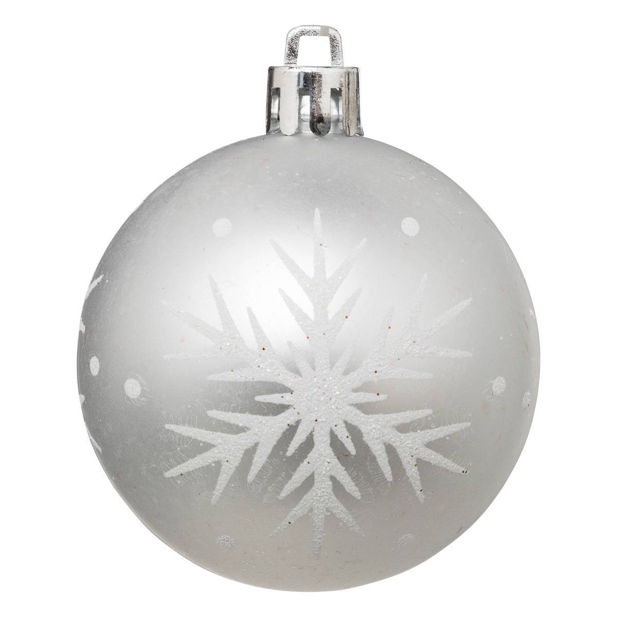 Fééric Lights & Christmas - Boules de Noël "Colorama de Noël" lot de 25 en plastique D6cm argent blanc - Atmosphera Créateur d'intérieur - Imagen 4