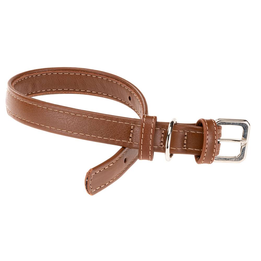 Ferplast - Collier pour Chiens VOGUE CF20/39, Cuir Véritable, Réglable, Boucle en Métal, Marron - Imagen 1