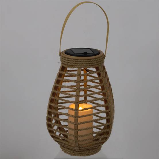 The Home Deco Factory - Lanterne Solaire "Bougie LED" 26cm Beige - Image 3