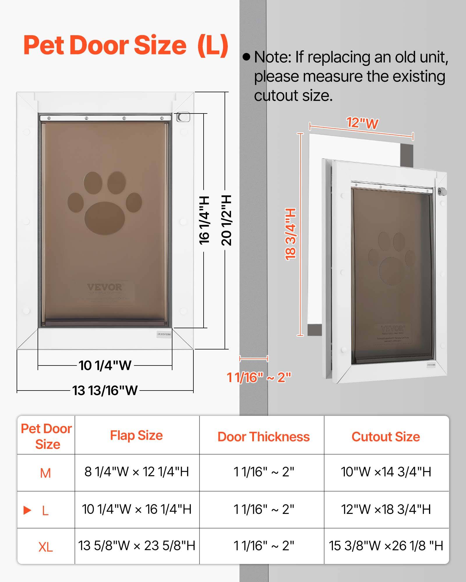 VEVOR Porte pour Chien Chatière à Double Rabat Magnétique Cadre Métal Taille L - Image 5