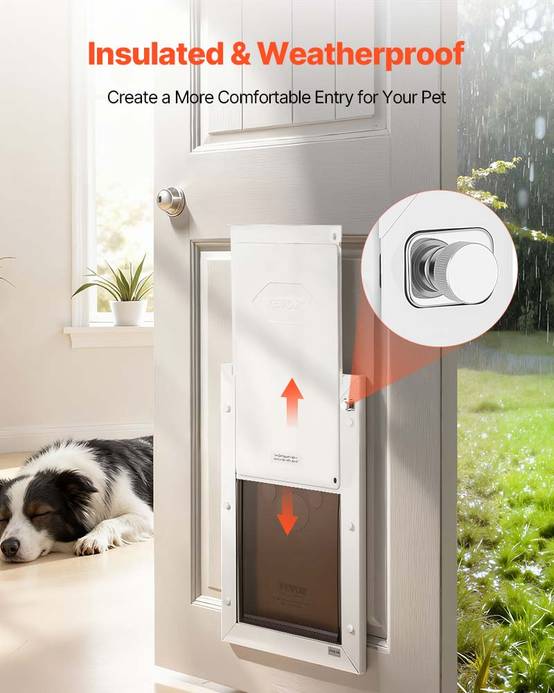 VEVOR Porte pour Chien Chatière à Double Rabat Magnétique Cadre Métal Taille L - Image 4