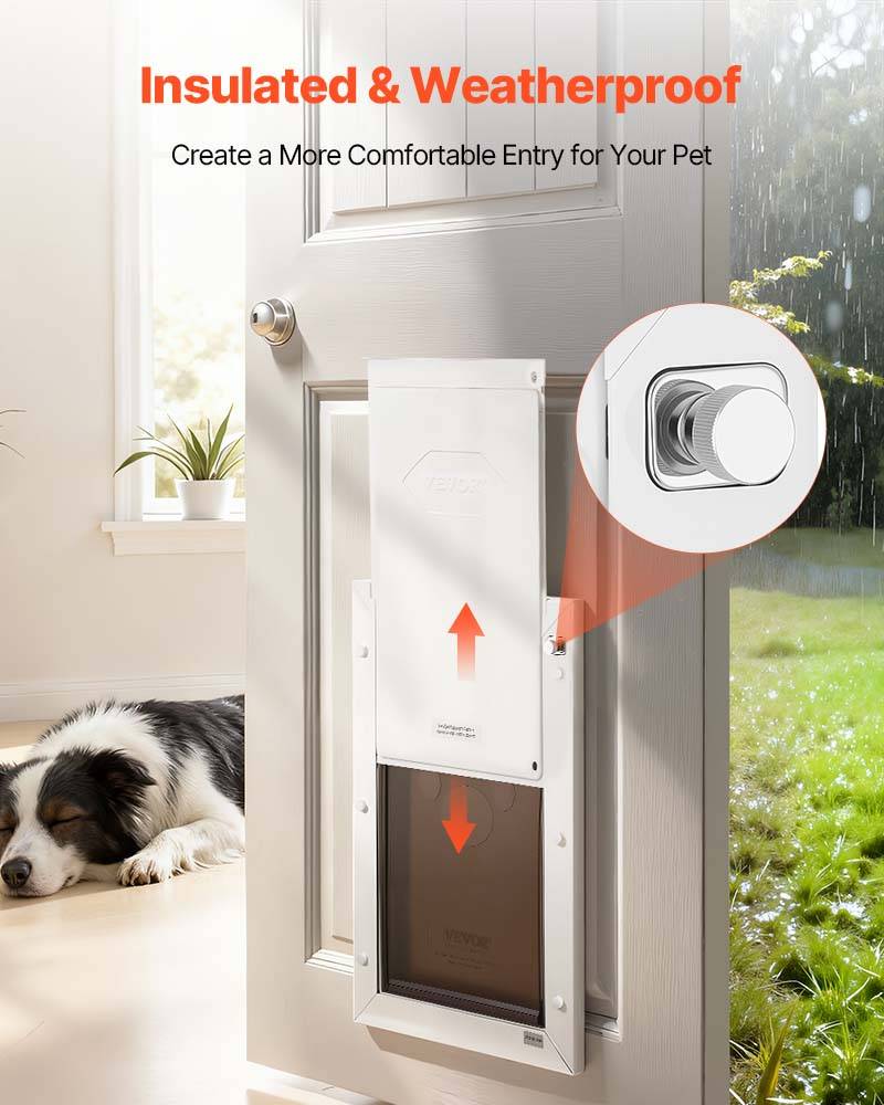 VEVOR Porte pour Chien Chatière à Double Rabat Magnétique Cadre Métal Taille L - Image 4