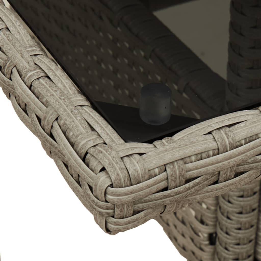 PANGIVO - Table de jardin résine tressée verre gris clair 80 x 80 x 75 cm - PANGIVO - Image 9