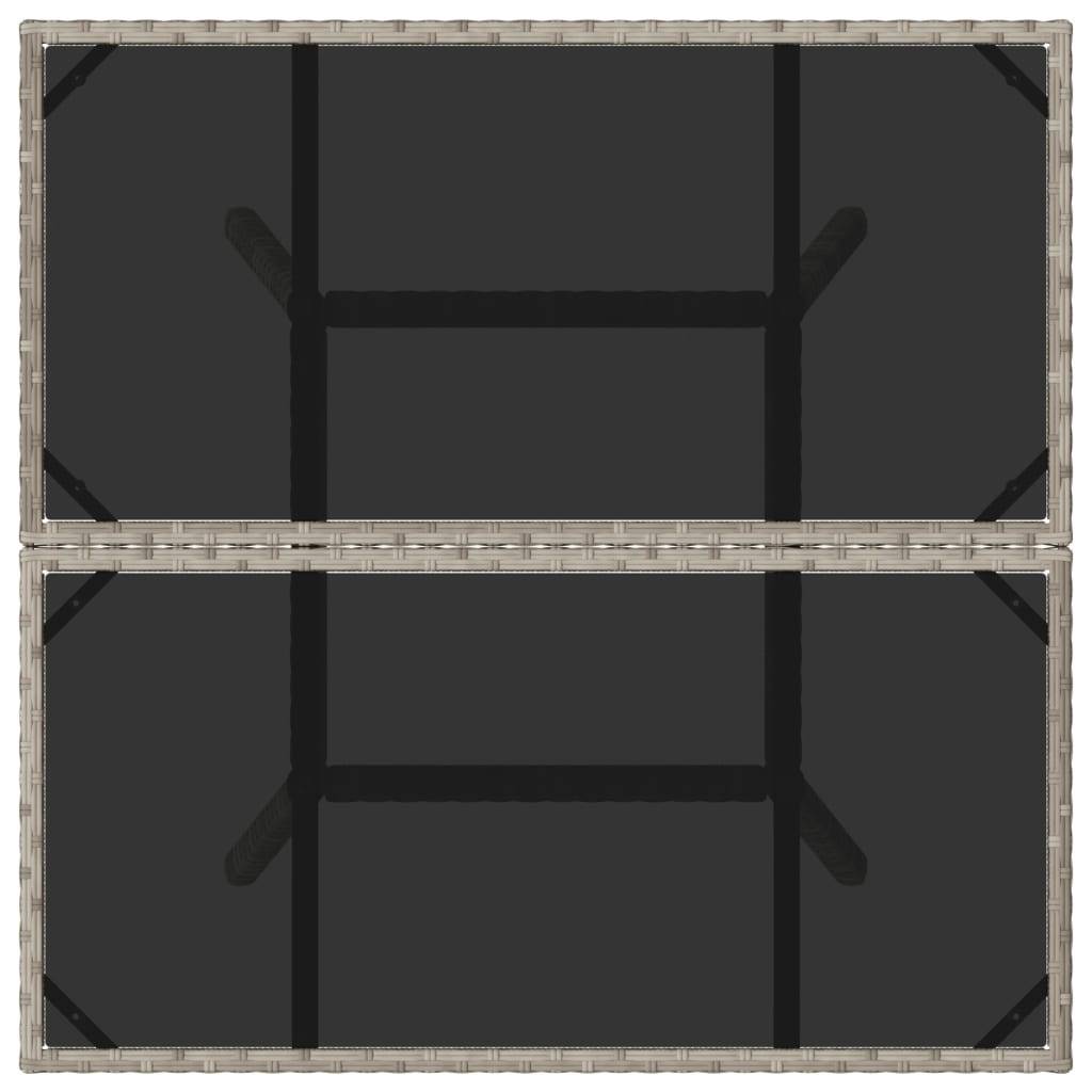 PANGIVO - Table de jardin résine tressée verre gris clair 80 x 80 x 75 cm - PANGIVO - Image 8