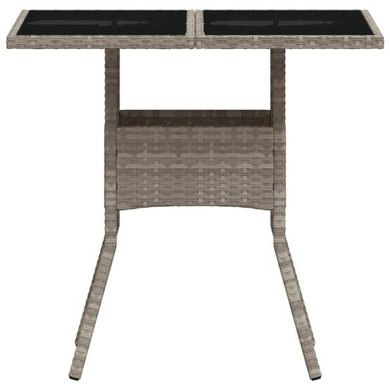 PANGIVO - Table de jardin résine tressée verre gris clair 80 x 80 x 75 cm - PANGIVO - Image 5