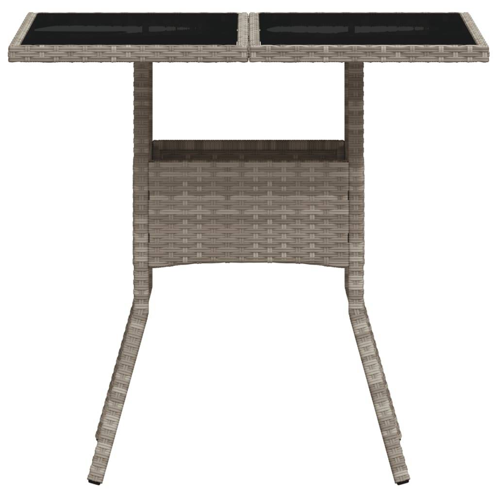 PANGIVO - Table de jardin résine tressée verre gris clair 80 x 80 x 75 cm - PANGIVO - Image 5