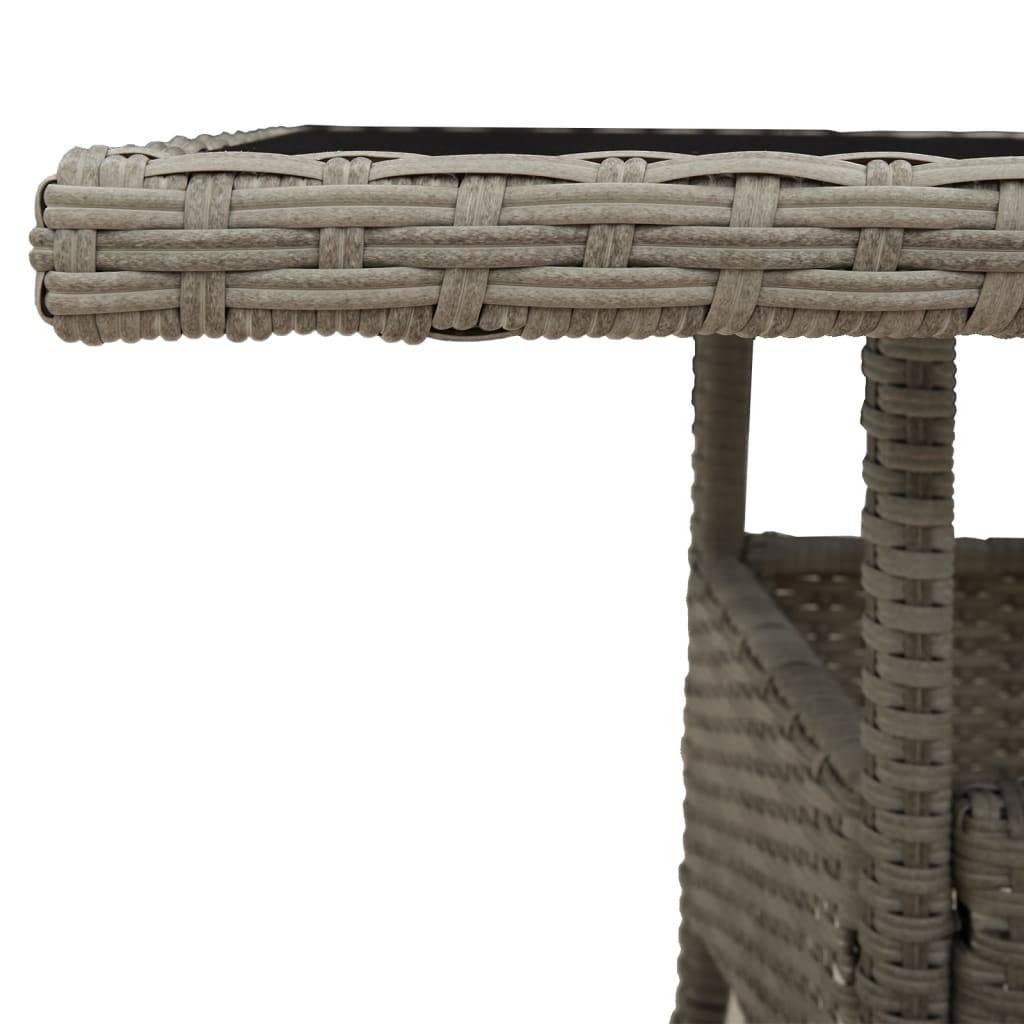 PANGIVO - Table de jardin résine tressée verre gris clair 80 x 80 x 75 cm - PANGIVO - Image 10
