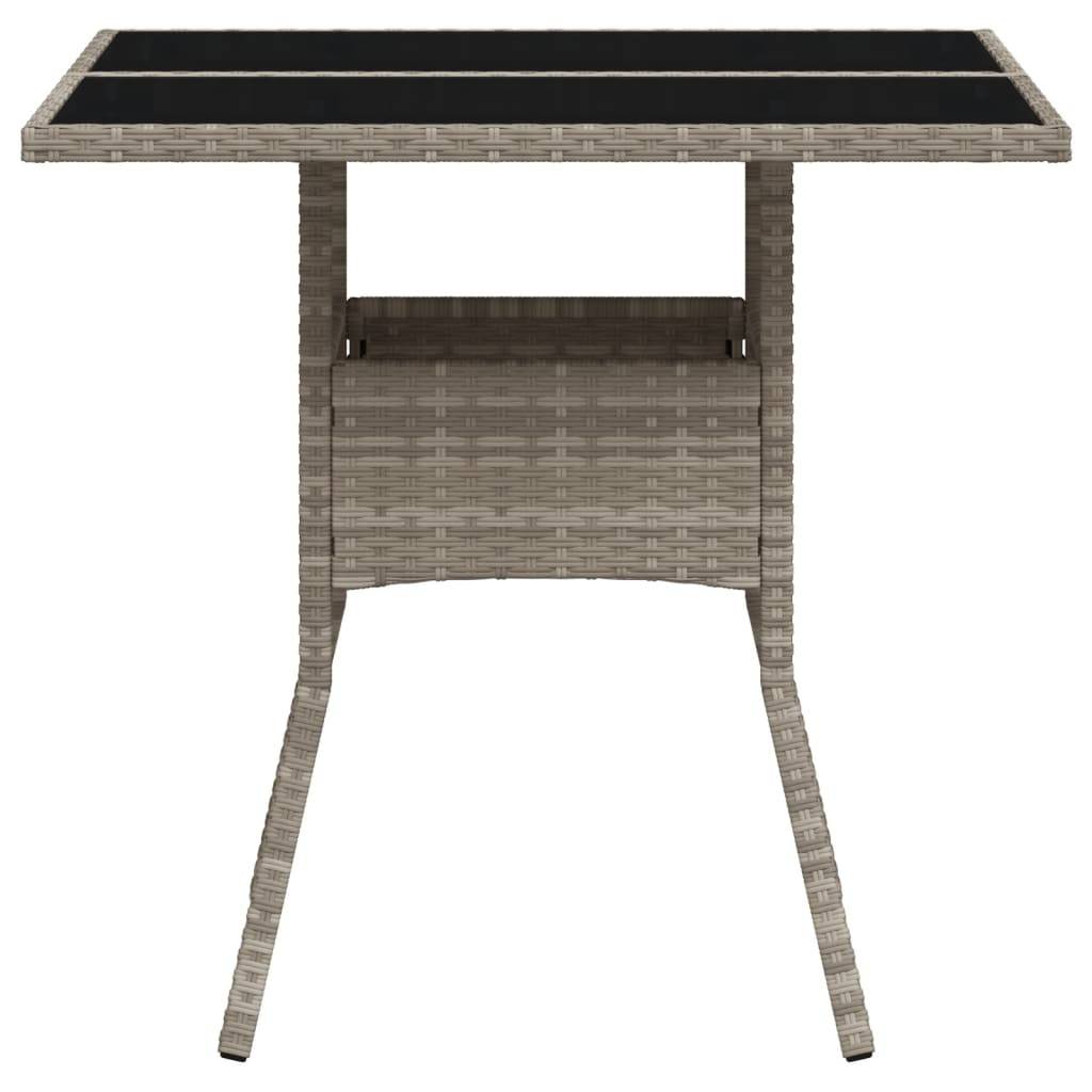 PANGIVO - Table de jardin résine tressée verre gris clair 80 x 80 x 75 cm - PANGIVO - Image 6
