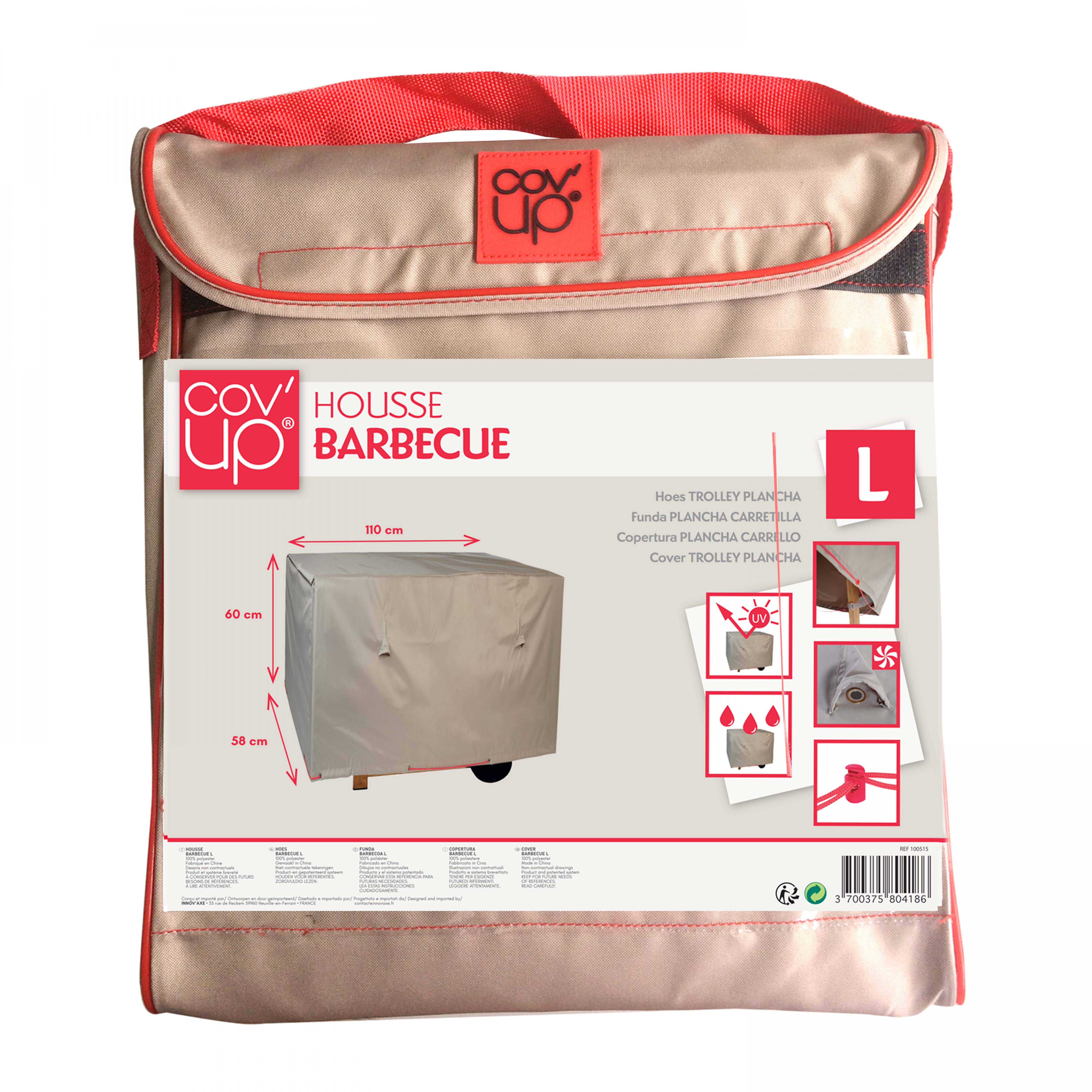 Oviala - Housse de protection pour Barbecue (110 x 58 x 60 cm) taupe Cov'Up - Oviala - Imagen 2
