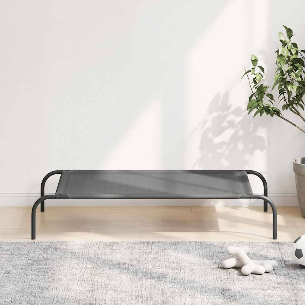 Lit pour chien surélevé textilène respirant pour intérieur extérieur Gris 110x65cm – ComfortXL Pet Living - Image 1