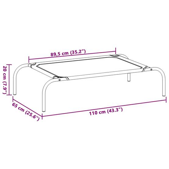 Lit pour chien surélevé textilène respirant pour intérieur extérieur Gris 110x65cm – ComfortXL Pet Living - Image 8