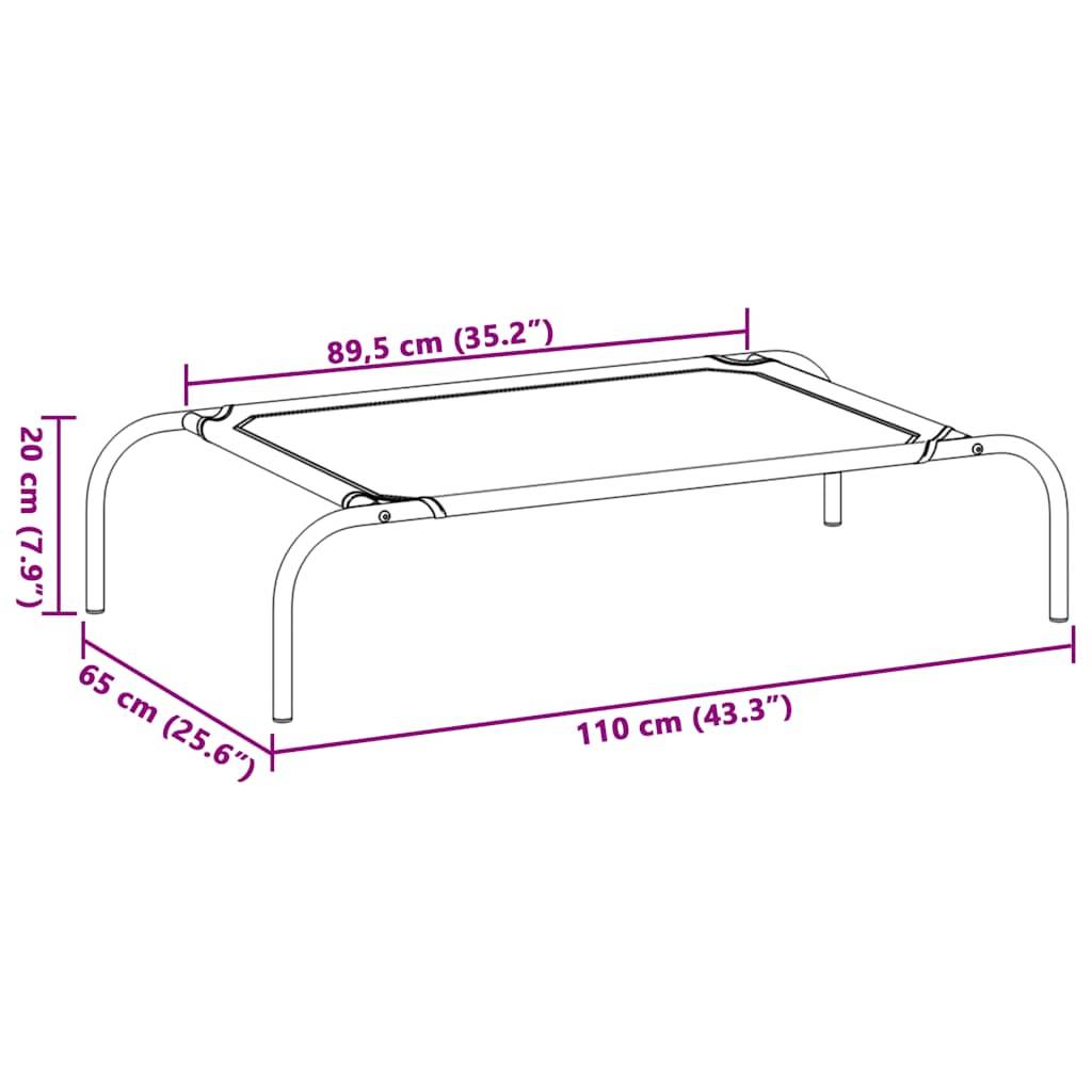 Lit pour chien surélevé textilène respirant pour intérieur extérieur Gris 110x65cm – ComfortXL Pet Living - Image 8