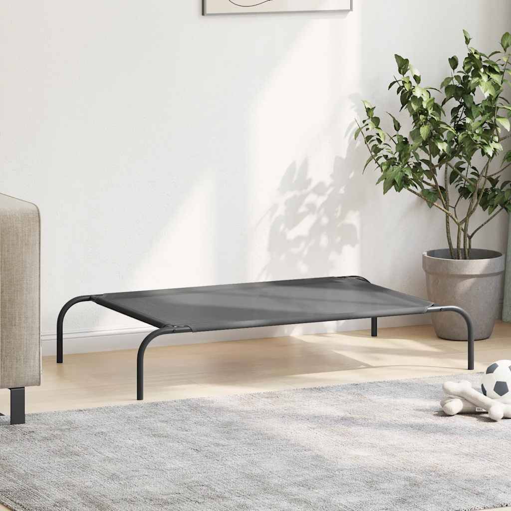 Lit pour chien surélevé textilène respirant pour intérieur extérieur Gris 110x65cm – ComfortXL Pet Living - Image 3
